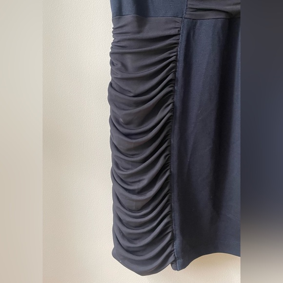BCBG navy bodycon dress with singed details - Picture 2 of 10